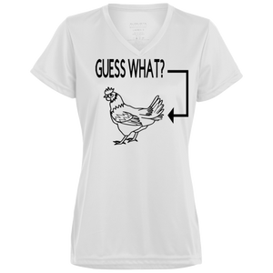 Guess What, Chicken Butt Ladies' Wicking T-Shirt