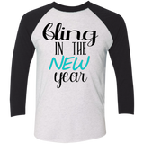 Bling in the New Year Tri-Blend 3/4 Sleeve Baseball Raglan T-Shirt