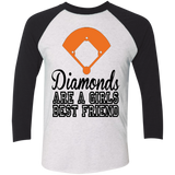 Diamond are a Girls Best Friend Tri-Blend 3/4 Sleeve Baseball Raglan T-Shirt