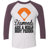 Diamond are a Girls Best Friend Tri-Blend 3/4 Sleeve Baseball Raglan T-Shirt