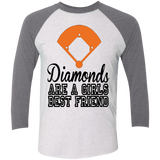 Diamond are a Girls Best Friend Tri-Blend 3/4 Sleeve Baseball Raglan T-Shirt