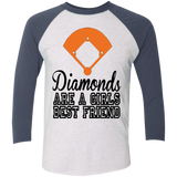 Diamond are a Girls Best Friend Tri-Blend 3/4 Sleeve Baseball Raglan T-Shirt