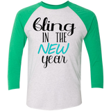 Bling in the New Year Tri-Blend 3/4 Sleeve Baseball Raglan T-Shirt