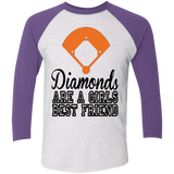 Diamond are a Girls Best Friend Tri-Blend 3/4 Sleeve Baseball Raglan T-Shirt