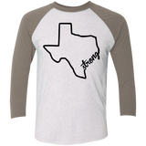 Texas Strong Tri-Blend 3/4 Sleeve Baseball Raglan T-Shirt