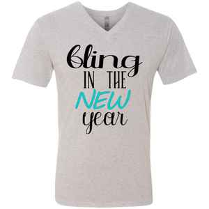 Bling in the New Year Men's Triblend V-Neck T-Shirt