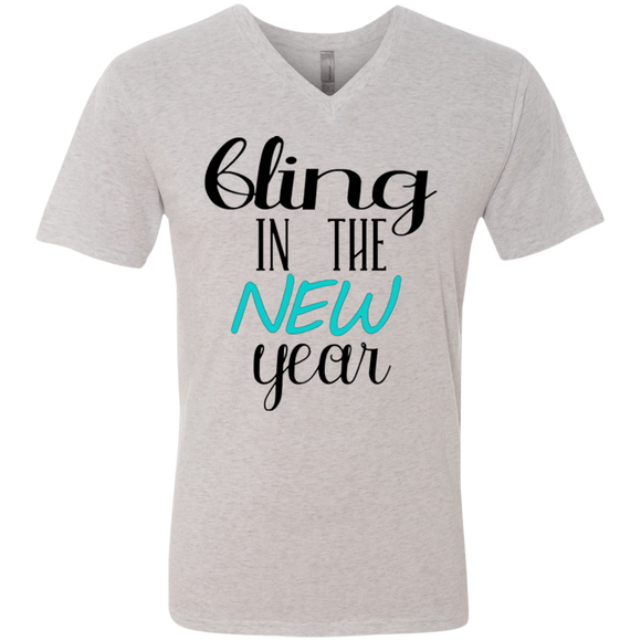Bling in the New Year Men's Triblend V-Neck T-Shirt