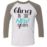 Bling in the New Year Tri-Blend 3/4 Sleeve Baseball Raglan T-Shirt