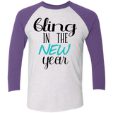 Bling in the New Year Tri-Blend 3/4 Sleeve Baseball Raglan T-Shirt