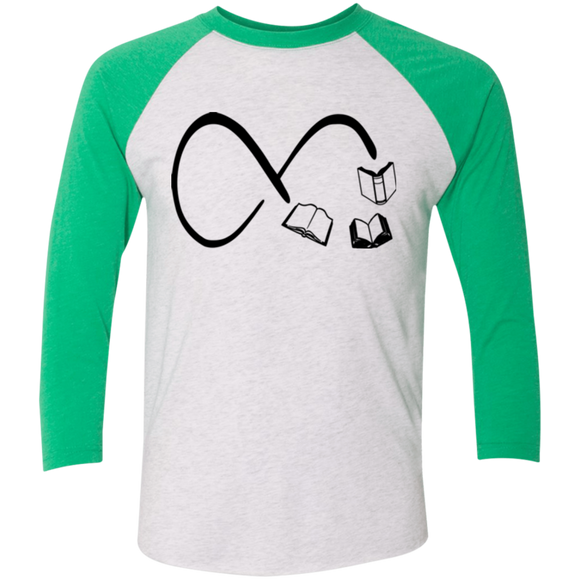 Infinity Books Tri-Blend 3/4 Sleeve Baseball Raglan T-Shirt