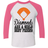 Diamond are a Girls Best Friend Tri-Blend 3/4 Sleeve Baseball Raglan T-Shirt