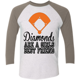 Diamond are a Girls Best Friend Tri-Blend 3/4 Sleeve Baseball Raglan T-Shirt