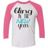 Bling in the New Year Tri-Blend 3/4 Sleeve Baseball Raglan T-Shirt