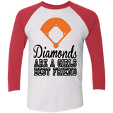 Diamond are a Girls Best Friend Tri-Blend 3/4 Sleeve Baseball Raglan T-Shirt