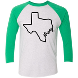 Texas Strong Tri-Blend 3/4 Sleeve Baseball Raglan T-Shirt