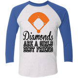 Diamond are a Girls Best Friend Tri-Blend 3/4 Sleeve Baseball Raglan T-Shirt