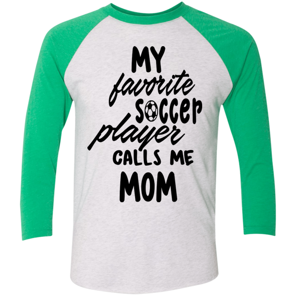 Soccer Mom Tri-Blend 3/4 Sleeve Baseball Raglan T-Shirt