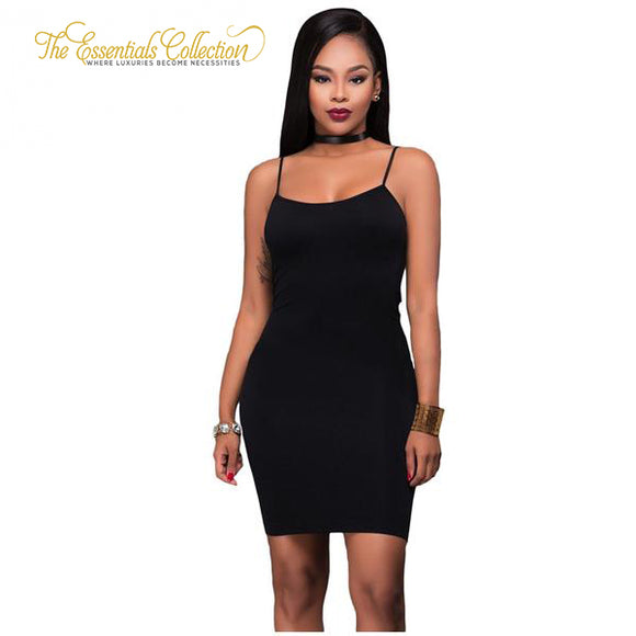 Casual Seamless Spaghetti Strap Bodycon Dress