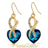 Cubic Zirconia Crystal Heart Drop Earrings