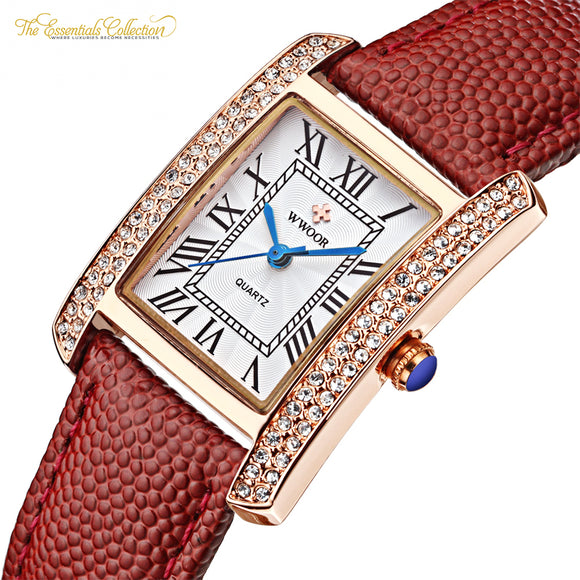 Luxury Quartz Clock Female Leather Wristwatches