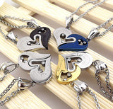 Stainless Steel Heart Love Paired Pendants Chain Necklaces