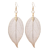 Natural Big Real Leaf Drop Earrings