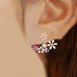 Pearl Daisy Flowers Hanging Stud Earrings