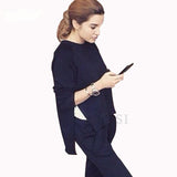 Solid Sportswear Suit Woman Irregular Hoodies Set Costumes