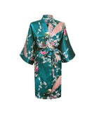 Silk Satin Floral Bathrobe Night Dressing Gown