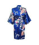 Silk Satin Floral Bathrobe Night Dressing Gown
