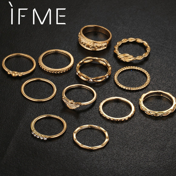 12pcs/Lot  Eagle Crystal Midi Finger Ring Sets