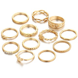 12pcs/Lot  Eagle Crystal Midi Finger Ring Sets