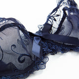 Fashion Embroidery Ultra Thin Transparent Lingerie Bra &  Panties Lace Set ( Colors & Sizes Available)