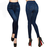 Casual Slim Long Pocket Jeans Faux Denim Pants Plus size