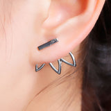 Lotus Metal Bar Stud Earrings