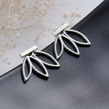 Lotus Metal Bar Stud Earrings