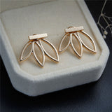 Lotus Metal Bar Stud Earrings