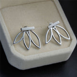 Lotus Metal Bar Stud Earrings