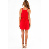 Chiffon V Neck Sleeveless Mini  Beach Party  Dress
