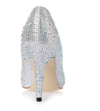 New Rhinestone Cinderella Pointed Toe Crystal High Heels Shoes