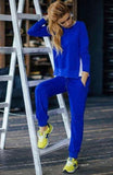 Solid Sportswear Suit Woman Irregular Hoodies Set Costumes