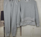 Solid Sportswear Suit Woman Irregular Hoodies Set Costumes