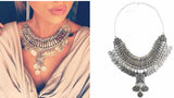 Collar Coin Crystal Maxi Choker Pendant & Necklace