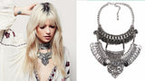 Collar Coin Crystal Maxi Choker Pendant & Necklace