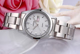 Casual Date Day Clock Stainless Steel Ladies Quartz Watch