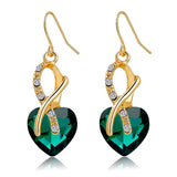 Cubic Zirconia Crystal Heart Drop Earrings