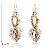Cubic Zirconia Crystal Heart Drop Earrings
