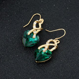 Cubic Zirconia Crystal Heart Drop Earrings