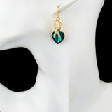 Cubic Zirconia Crystal Heart Drop Earrings