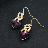 Cubic Zirconia Crystal Heart Drop Earrings